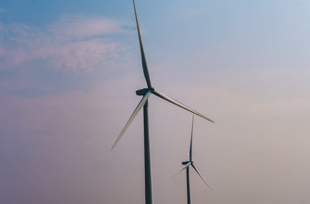 Wind turbines in a rural landscape