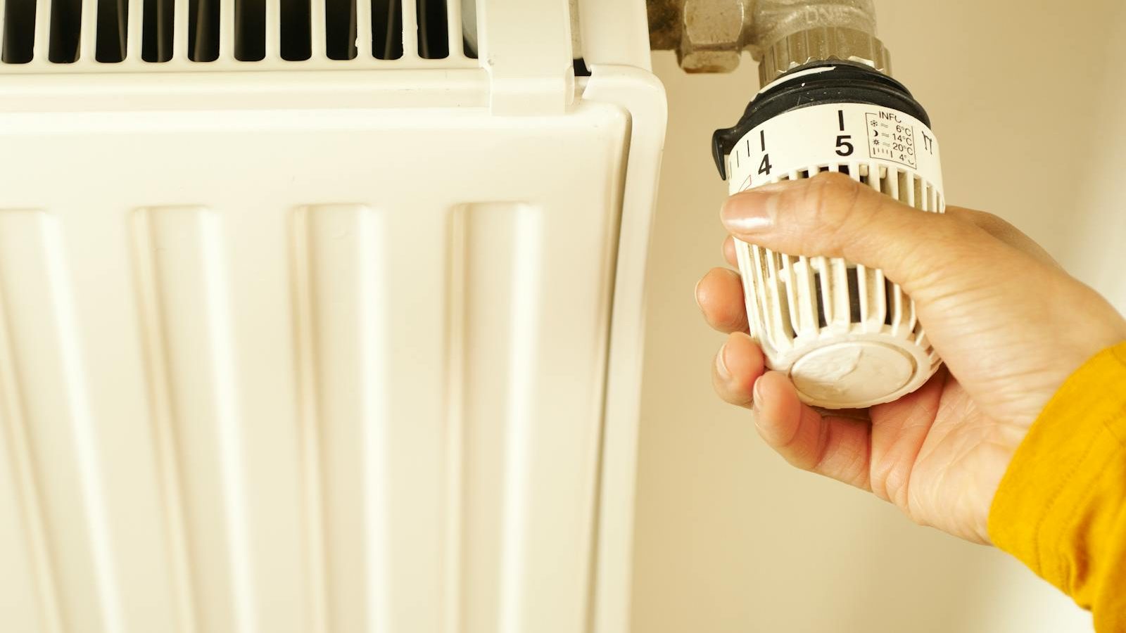 Modern home thermostat on a wall