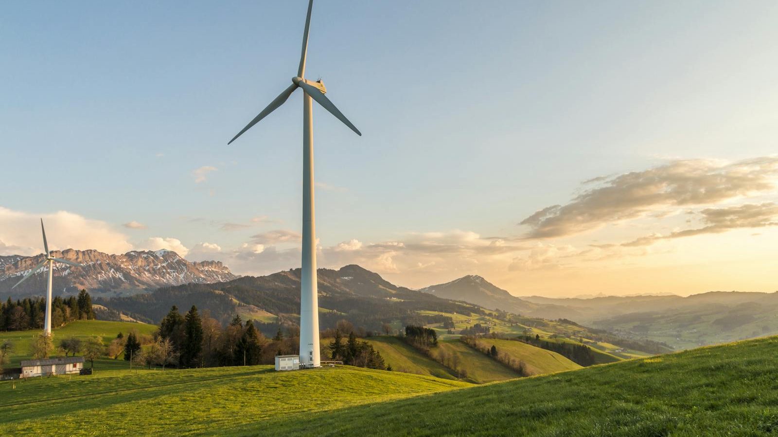 Vertical-axis wind turbine in operation