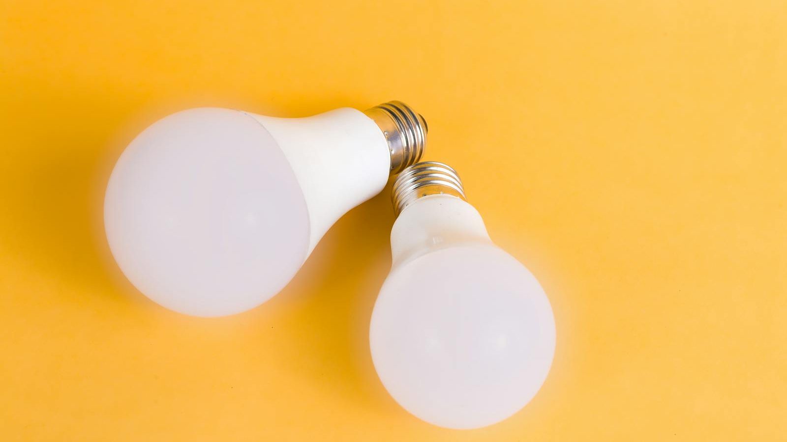 LED light bulbs lined up on a surface