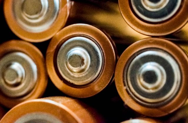 Battery cells lined up for comparison