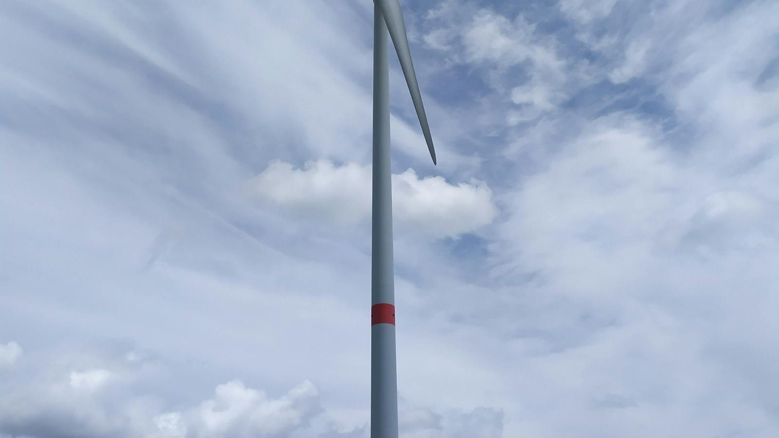 Wind turbine maintenance worker at height