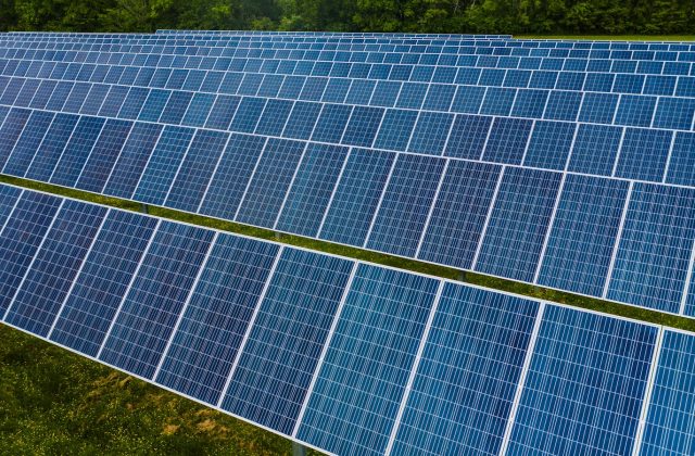 Close-up of monocrystalline solar cells