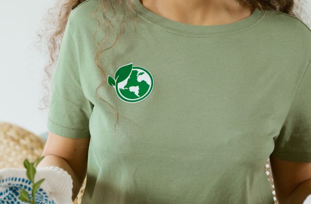 Eco-friendly cleaning supplies on a shelf