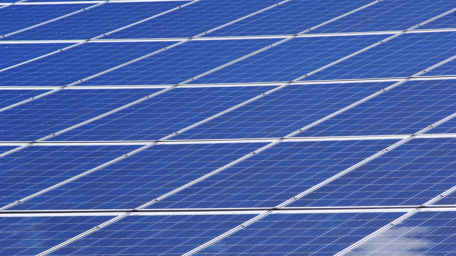 Hand cleaning the surface of a solar panel