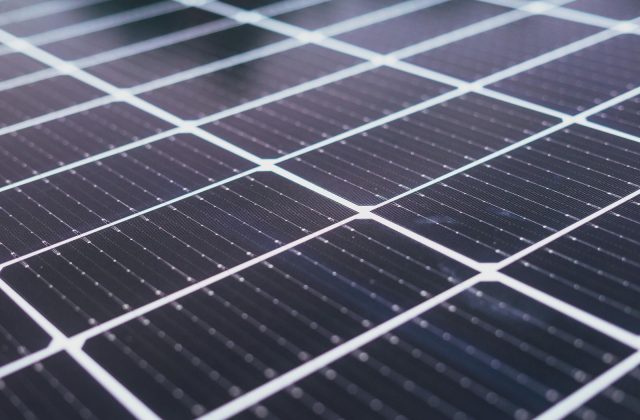 Rooftop solar panel array on a residential home